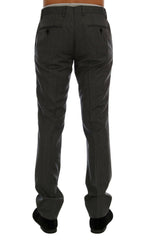 Dolce & Gabbana Gray Wool Striped Formal Pants -   -  Dolce & Gabbana.