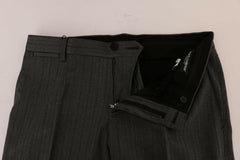 Dolce & Gabbana Gray Wool Striped Formal Pants -   -  Dolce & Gabbana.