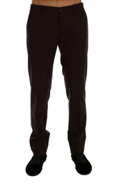 Dolce & Gabbana Purple Wool Stretch Formal Pants -   -  Dolce & Gabbana.