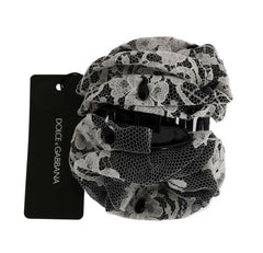 Dolce & Gabbana Black White Floral Lace Crystal Hair Claw -   -  Dolce & Gabbana.