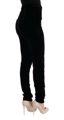 Ermanno Scervino Black Velvet Slim Fit Pants -   -  Ermanno Scervino.