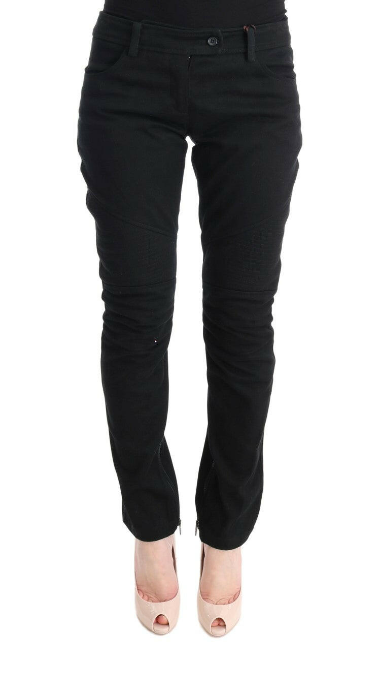 Ermanno Scervino Black Cotton Slim Fit Casual Pants -   -  Ermanno Scervino.
