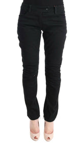 Ermanno Scervino Black Cotton Slim Fit Casual Pants -   -  Ermanno Scervino.
