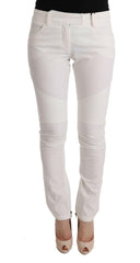 Ermanno Scervino White Cotton Slim Fit Casual Pants -   -  Ermanno Scervino.