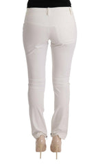 Ermanno Scervino White Cotton Slim Fit Casual Pants -   -  Ermanno Scervino.