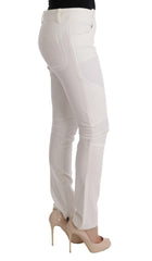 Ermanno Scervino White Cotton Slim Fit Casual Pants -   -  Ermanno Scervino.