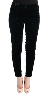 Ermanno Scervino Black Viscose Blend Velvet Cropped Pants -   -  Ermanno Scervino.