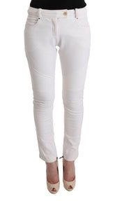 Ermanno Scervino White Cotton Slim Fit Casual Pants -   -  Ermanno Scervino.