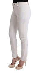 Ermanno Scervino White Cotton Slim Fit Casual Pants -   -  Ermanno Scervino.