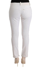 Ermanno Scervino White Cotton Slim Fit Casual Pants -   -  Ermanno Scervino.