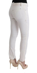 Ermanno Scervino White Cotton Slim Fit Casual Pants -   -  Ermanno Scervino.