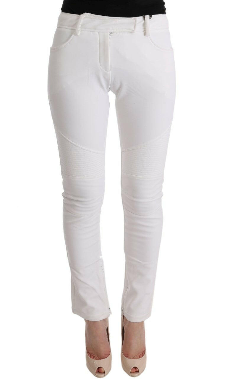 Ermanno Scervino White Cotton Slim Fit Casual Pants -   -  Ermanno Scervino.