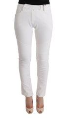Ermanno Scervino White Cotton Slim Fit Casual Pants -   -  Ermanno Scervino.