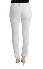 Ermanno Scervino White Cotton Slim Fit Casual Pants -   -  Ermanno Scervino.
