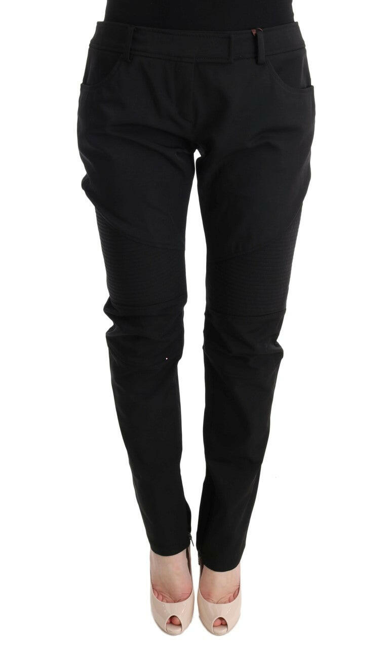 Ermanno Scervino Black Cotton Slim Fit Casual Pants -   -  Ermanno Scervino.