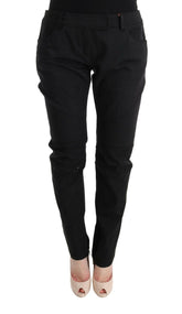 Ermanno Scervino Black Cotton Slim Fit Casual Pants -   -  Ermanno Scervino.