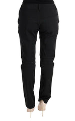 Ermanno Scervino Black Cotton Slim Fit Casual Pants -   -  Ermanno Scervino.
