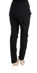 Ermanno Scervino Black Cotton Slim Fit Casual Pants -   -  Ermanno Scervino.