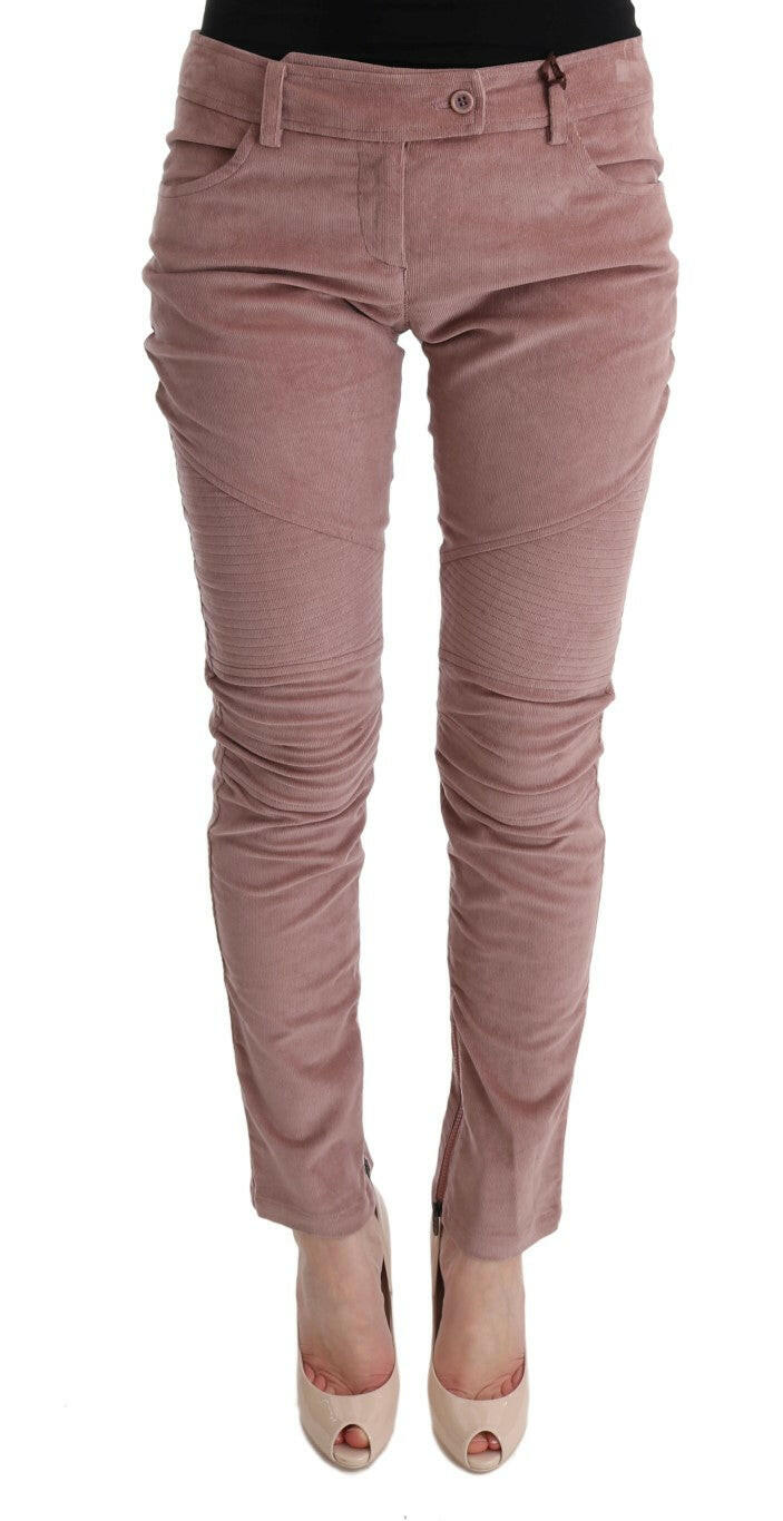Ermanno Scervino Pink Velvet Cropped Casual Pants -   -  Ermanno Scervino.