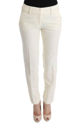 Ermanno Scervino White Cotton Regular Fit Casual Pants -   -  Ermanno Scervino.