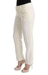 Ermanno Scervino White Cotton Regular Fit Casual Pants -   -  Ermanno Scervino.