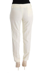 Ermanno Scervino White Cotton Regular Fit Casual Pants -   -  Ermanno Scervino.
