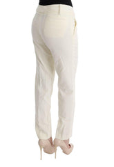 Ermanno Scervino White Cotton Regular Fit Casual Pants -   -  Ermanno Scervino.
