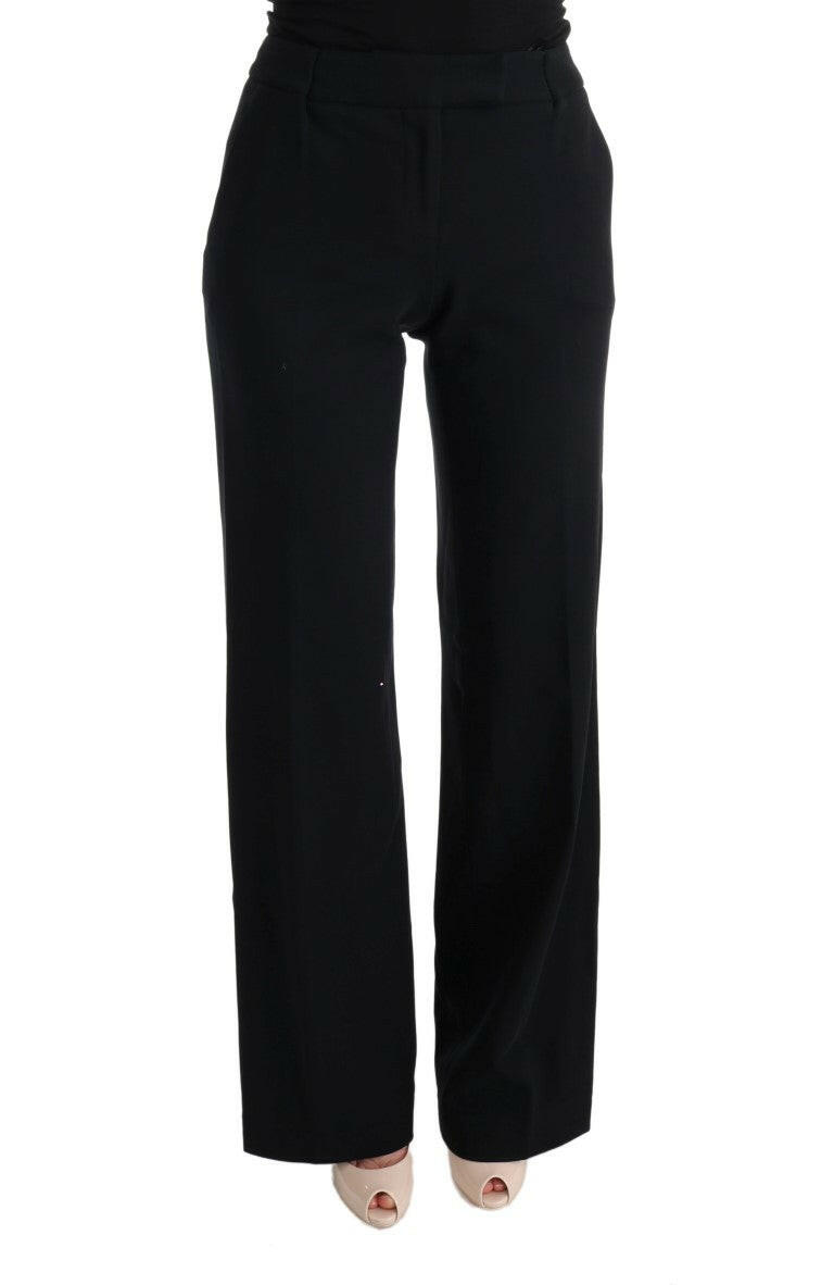 Ermanno Scervino Black Viscose Flare Bootcut Pants -   -  Ermanno Scervino.