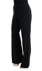 Ermanno Scervino Black Viscose Flare Bootcut Pants -   -  Ermanno Scervino.