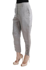 Ermanno Scervino Gray Silk Cropped Casual Pants -   -  Ermanno Scervino.