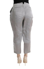 Ermanno Scervino Gray Silk Cropped Casual Pants -   -  Ermanno Scervino.
