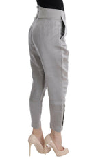 Ermanno Scervino Gray Silk Cropped Casual Pants -   -  Ermanno Scervino.