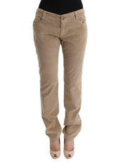 Ermanno Scervino Beige Cotton Velvet Regular Fit Pants -   -  Ermanno Scervino.
