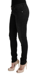Acht Black Denim Cotton Bottoms Slim Fit Jeans -   -  Acht.
