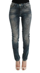 Cavalli Blue Wash Cotton Blend Slim Fit Jeans -   -  Cavalli.