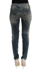 Cavalli Blue Wash Cotton Blend Slim Fit Jeans -   -  Cavalli.