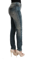 Cavalli Blue Wash Cotton Blend Slim Fit Jeans -   -  Cavalli.