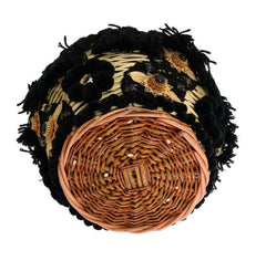 Dolce & Gabbana Beige Straw Snakeskin Pom Pom Crystal AGNESE Bag -   -  Dolce & Gabbana.