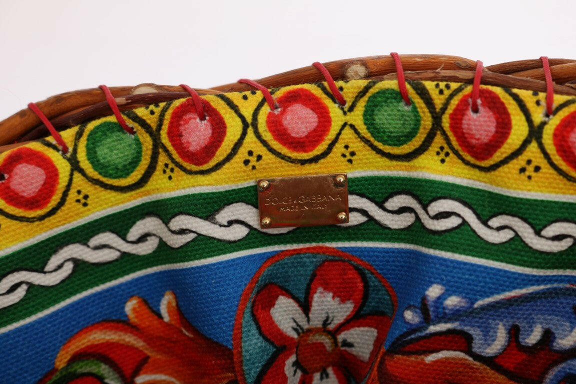 Dolce & Gabbana Multicolor AGNESE Straw Crystal  Pom Pom Bag -  Luxury Shopper Bag for Women -  Dolce & Gabbana. Dolce & Gabbana Multicolor AGNESE Straw Crystal  Pom Pom Bag -  Luxury Shopper Bag for Women -  Dolce & Gabbana.