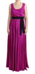 Dolce & Gabbana Pink Silk Stretch Shift Long Dress -   -  Dolce & Gabbana.
