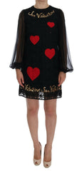 Dolce & Gabbana Black San Valentino Sequined Shift Dress -   -  Dolce & Gabbana.