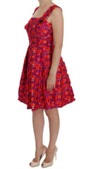 Dolce & Gabbana Pink Patterned A-line Above Knees Dress -   -  Dolce & Gabbana.