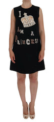 Dolce & Gabbana Black I AM A PRINCESS Crystal Shift Dress -   -  Dolce & Gabbana.