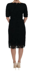 Dolce & Gabbana Black Floral Ricamo Sheath Dress -   -  Dolce & Gabbana.