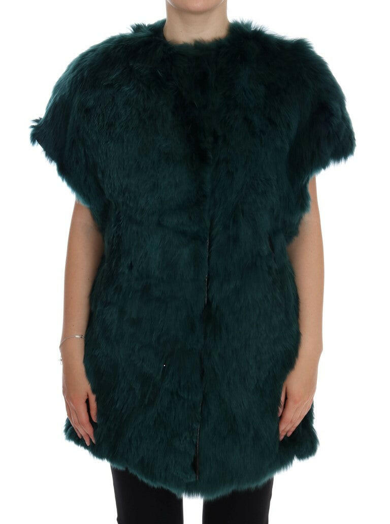 Dolce & Gabbana Green Alpaca Fur Vest Sleeveless Jacket -   -  Dolce & Gabbana.