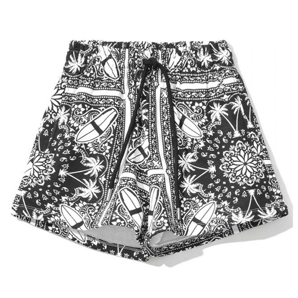 Comme Des Fuckdown Chic Monochrome Palms Cotton Shorts -   -  Comme Des Fuckdown.