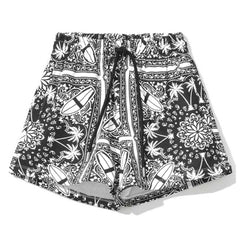 Comme Des Fuckdown Chic Monochrome Palms Cotton Shorts -   -  Comme Des Fuckdown.