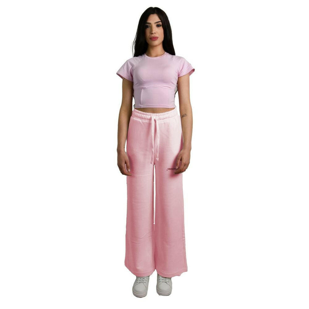Hinnominate Chic Pink Palazzo Pants with Drawstring -   -  Hinnominate.
