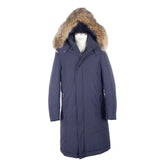 Made in Italy Blue Wool Men's Raincoat -   -  Made in Italy.