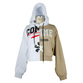 Comme Des Fuckdown Chic Two-Tone Graphic Hooded Sweatshirt -   -  Comme Des Fuckdown.